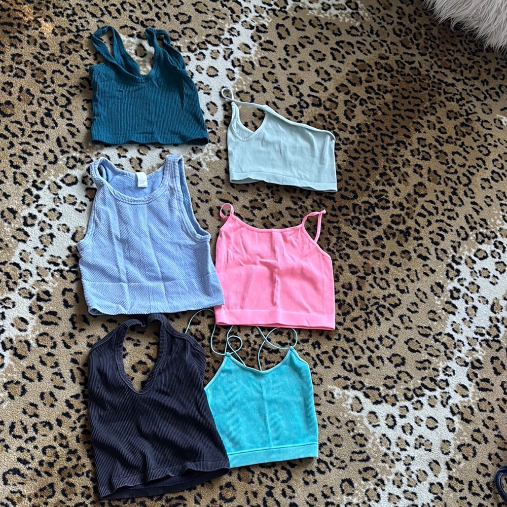 Colorful Cropped Tank Tops Set ALL DIF BRANDS SMALL/SMALL